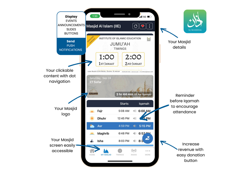 Athan+ Masjid App preview